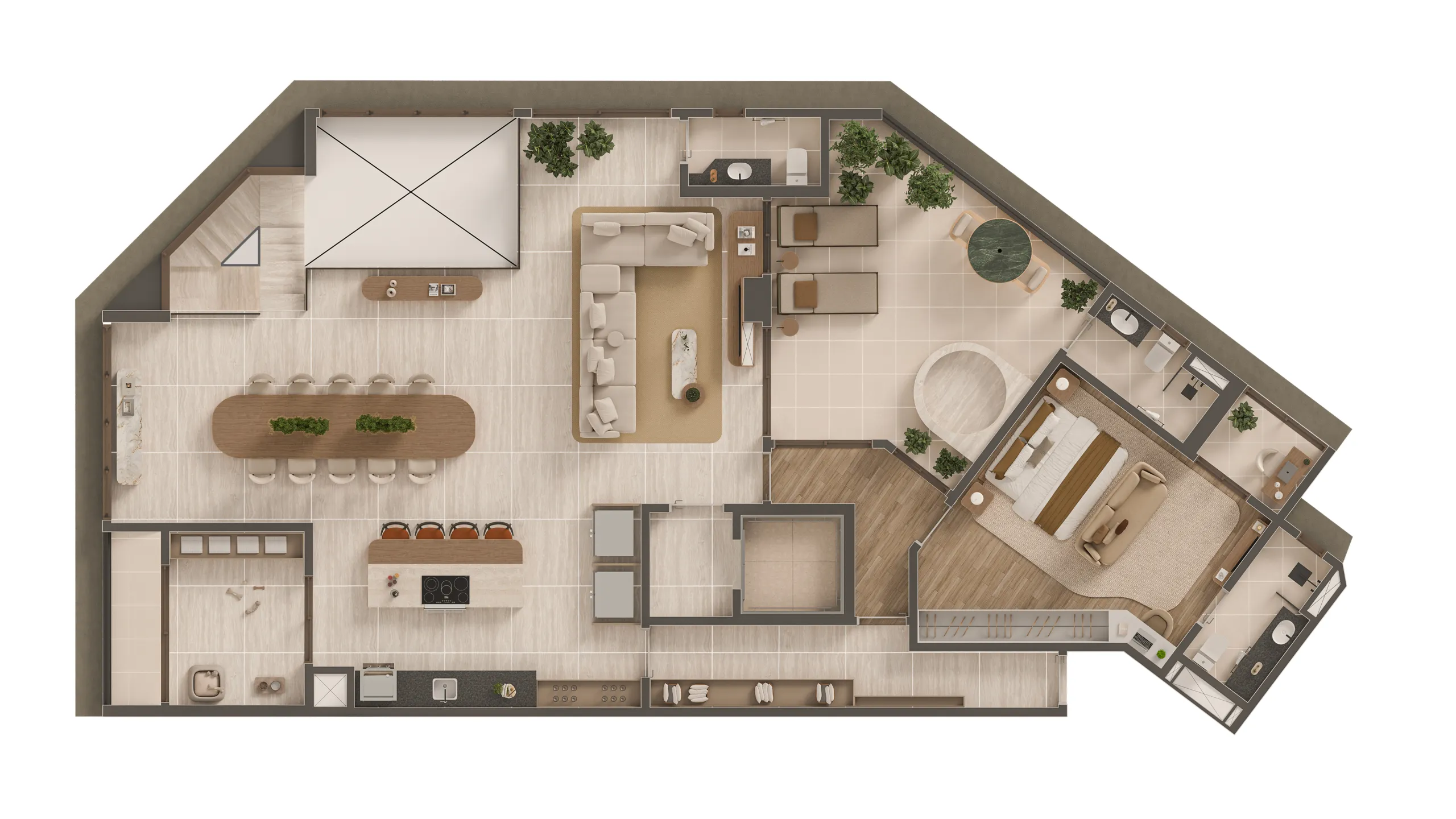 Zt085 51 Planta Humanizada Da Cobertura Duplex I Superior